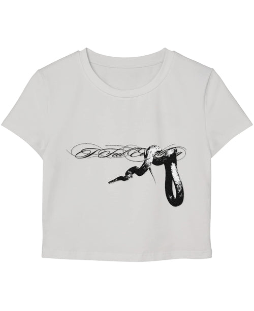 White Baby Tee Front Design