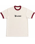 Off White & Maroon Ringer tee Front Design