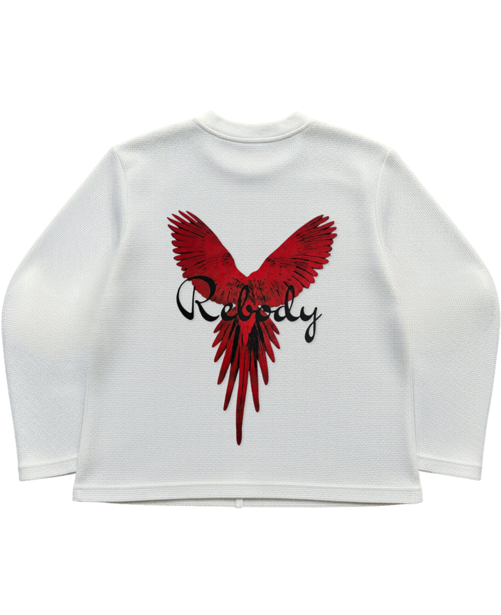 white waffle knit oversized Back Design