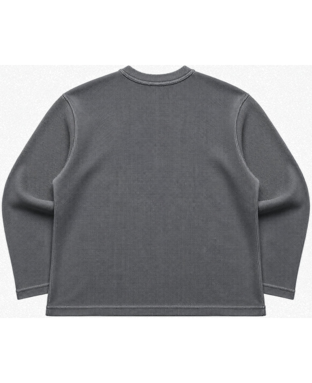 Acidwash waffle knit oversized full-sleeve Back 