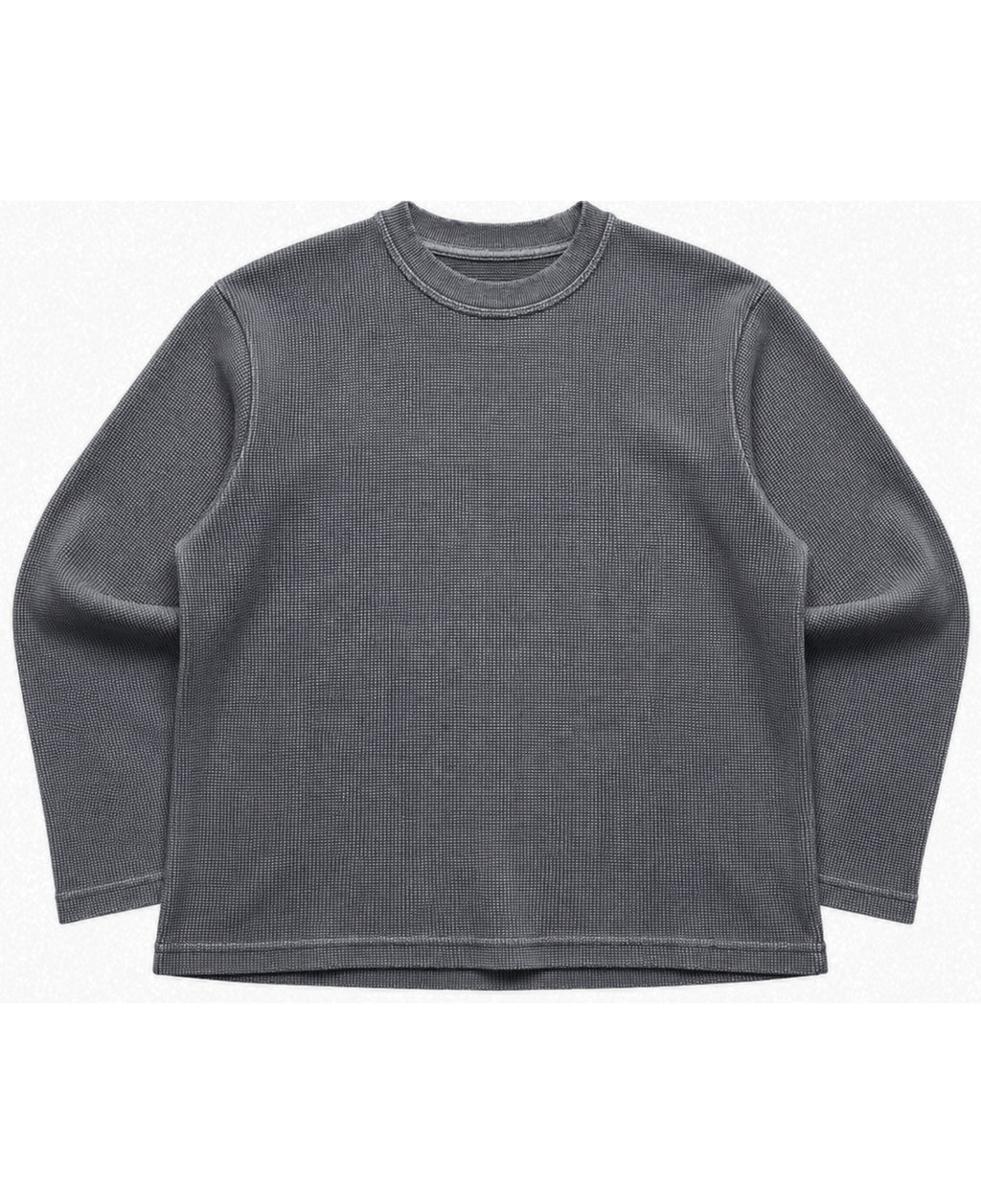 Acidwash waffle knit tee
