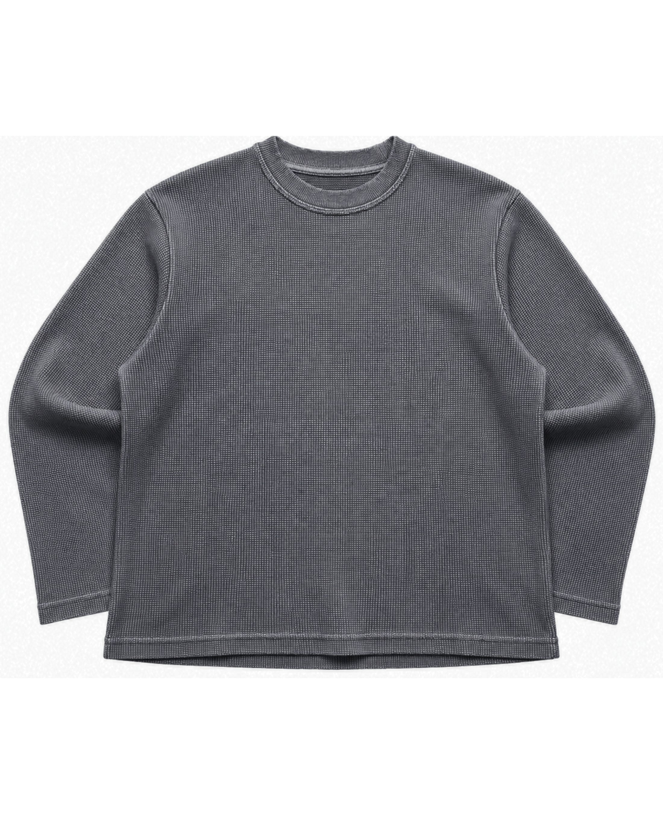 Acidwash waffle knit tee