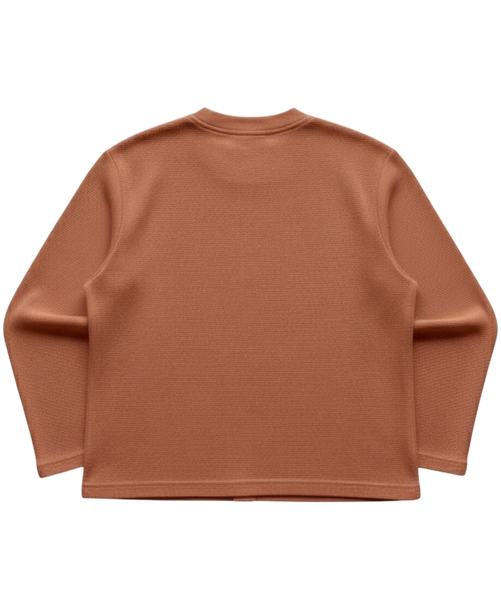 Brown waffle knit oversized full-sleeve 