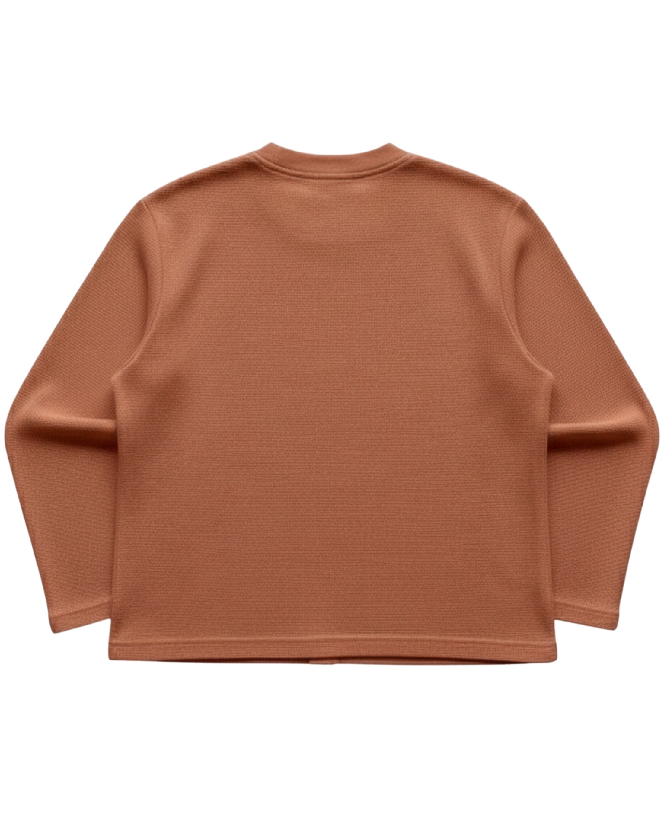 Brown waffle knit oversized full-sleeve 