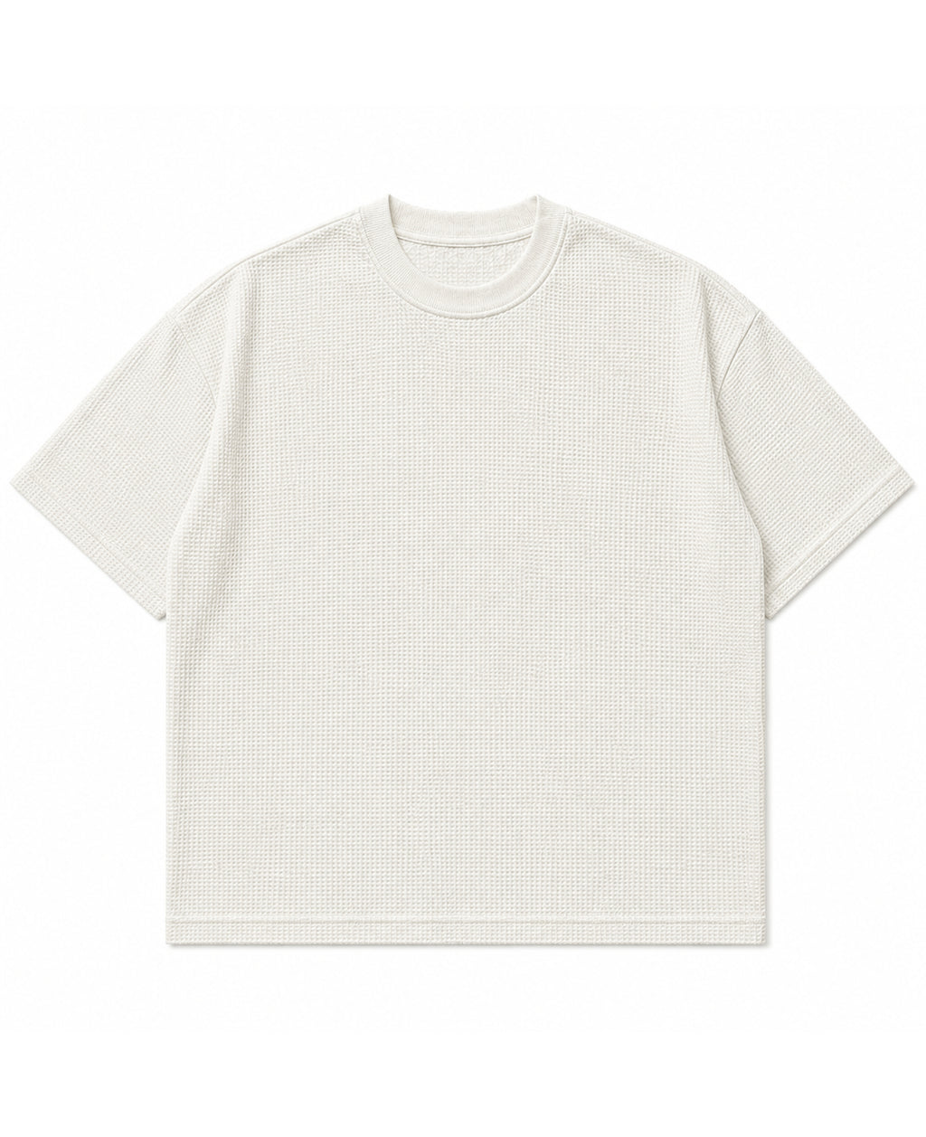 short sleeve waffle tee white