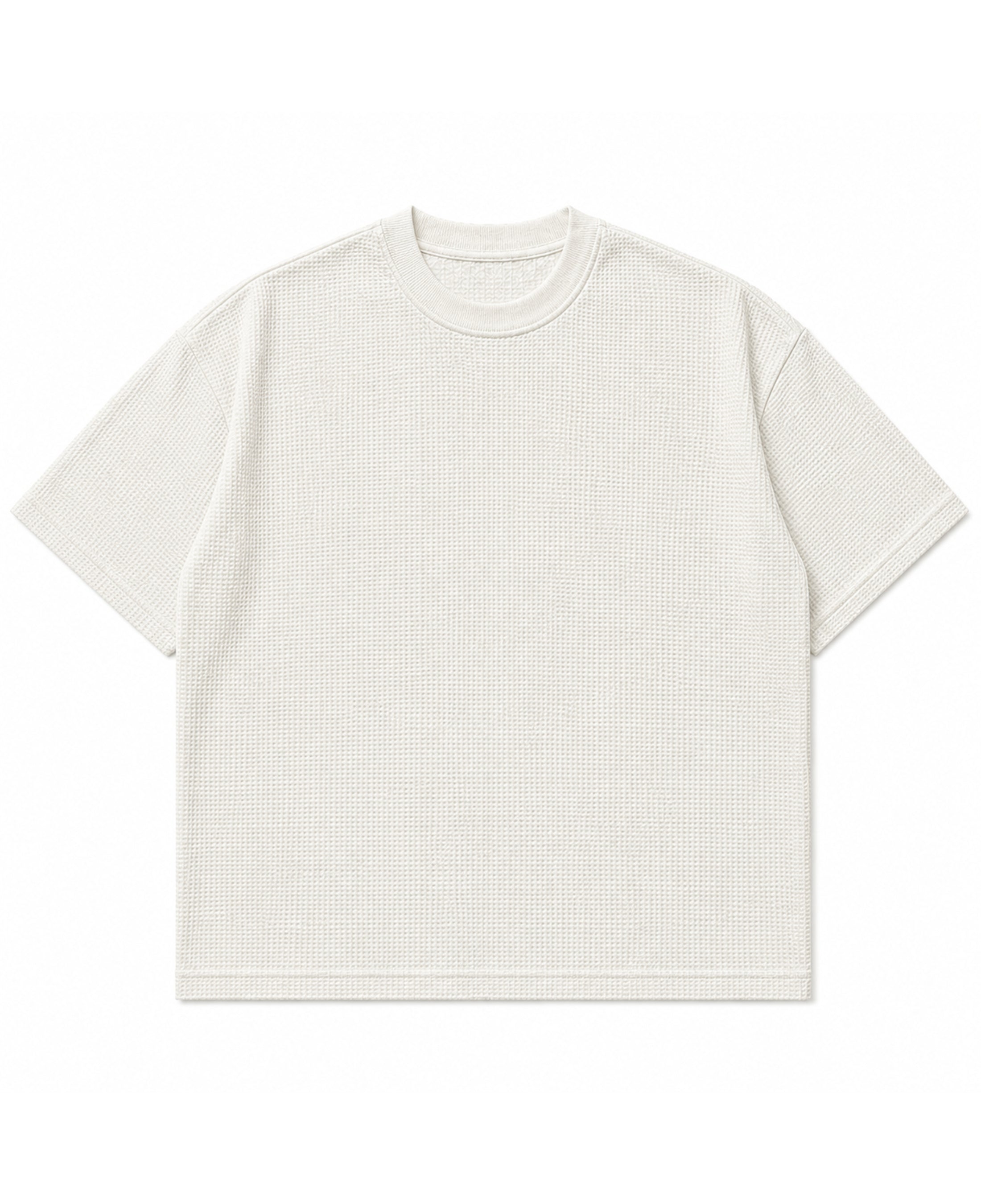short sleeve waffle tee white